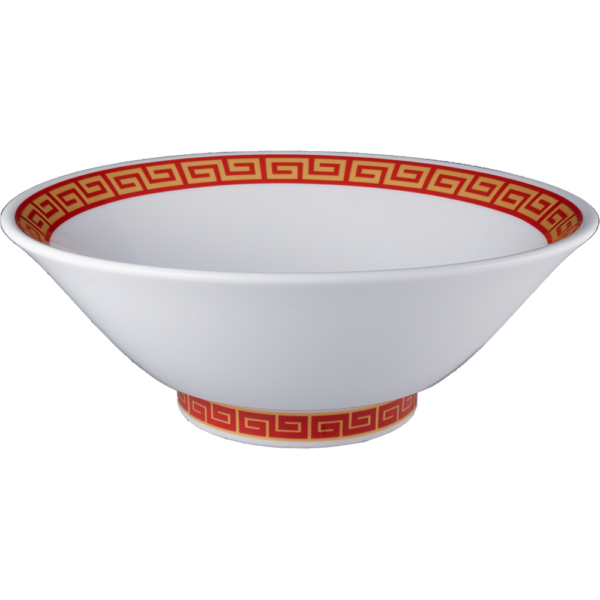 03590066 RAIMON 1 赤ボーダー（雲母金）切立6.8丼 20.1×7.5㎝ 880㏄ P.4 ￥3200（税抜）