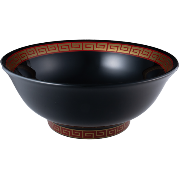 03590449 RAIMON 1 赤ボーダー（雲母金）黒釉丸反7寸丼 20.8×8.3㎝ 1310㏄ P.4 ￥4200（税抜）