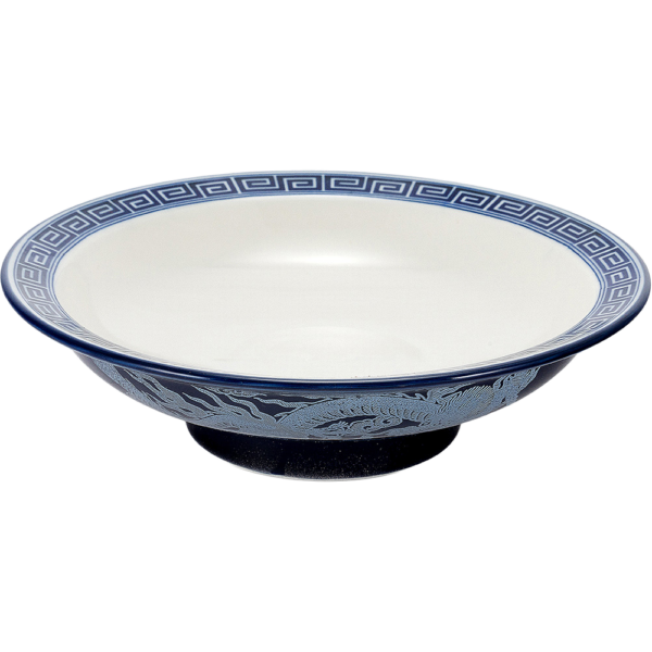 03640027 ルリ雷門白竜 丸7寸高台皿 21.4×6.5㎝ P.125 ￥3000（税抜）