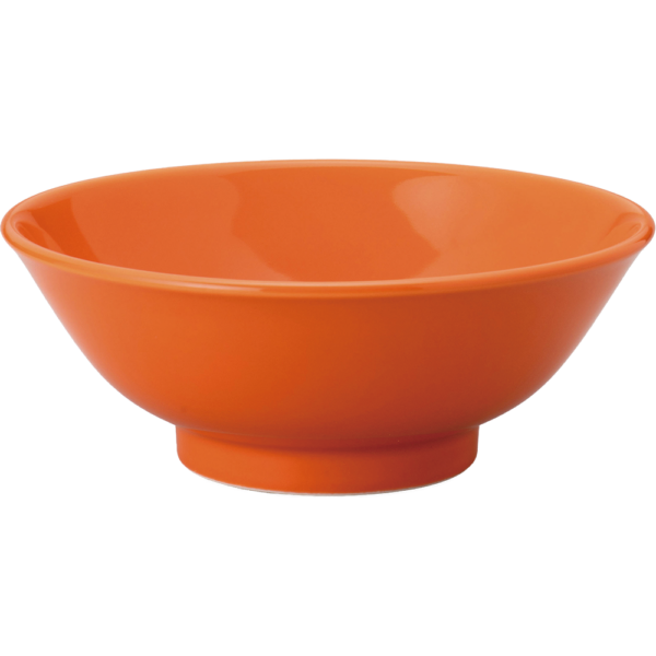 03670904 スタンダード丼 4 オレンジ 反高台20㎝丼 19.6×7.7㎝ 1070㏄ P.83 ￥1400（税抜）
