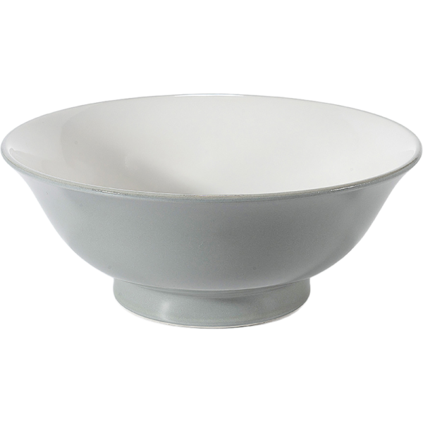 03690713 グレー（中白） 6.5反高台丼  20.2×8.2㎝ 1080㏄ P.67 ￥2400（税抜）