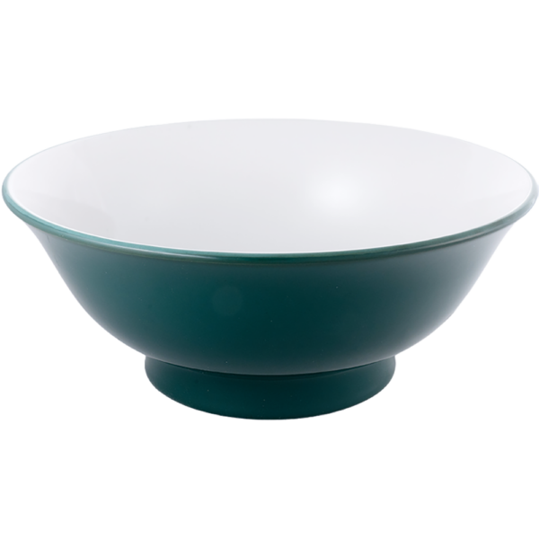 03710713 モスグリーン（中白） 6.5反高台丼  20.2×8.2㎝ 1080㏄ P.68 ￥2400（税抜）