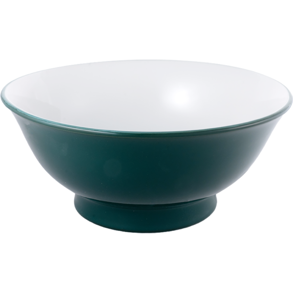 03710784 モスグリーン（中白） 6.3反高台丼  18.5×8㎝ 850㏄ P.68 ￥2250（税抜）