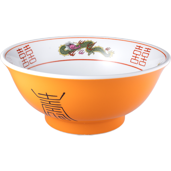 03780058 特選麺の器 7 オレンジ三ッ竜 丸反6.5丼 19.8×8.5㎝ 1250㏄ P.160 ￥3500（税抜）