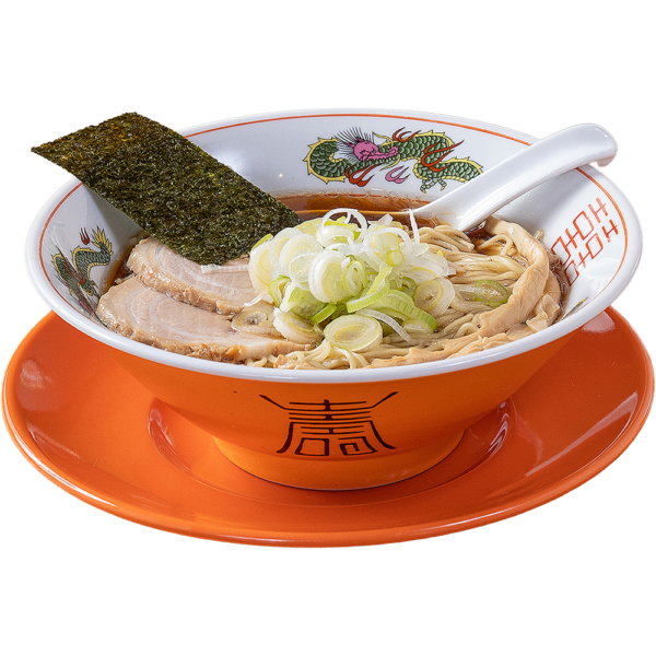 03780066 しょう油 オレンジ三ッ竜唐草牡丹 切立6.8丼 20.1×7.5㎝ P.13 ￥2900（税抜）