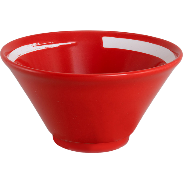 04000429 特選麺の器 11 赤釉白刷毛 切立19㎝深丼 21.8×9㎝ 1200㏄ P.164 ￥2500（税抜）