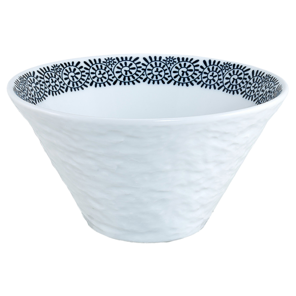 04071165 タコ唐草（ｲﾝｸﾞﾚｰｽﾞ） タコ唐草（呉須）石目19㎝深ボール 18.6×10.2㎝ 1230㏄ P.2 ￥3700（税抜）