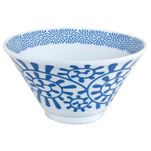 04080429 タコ唐草（ｲﾝｸﾞﾚｰｽﾞ） タコ唐草（青）切立19㎝深丼 18.8×10.2㎝ 1200㏄ P.2 ￥4300（税抜）
