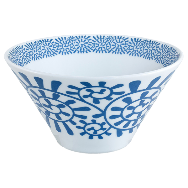 04081127 タコ唐草（ｲﾝｸﾞﾚｰｽﾞ） タコ唐草（青）19㎝深ボール 18.6×10.2㎝ 1230㏄ P.2 ￥4400（税抜）