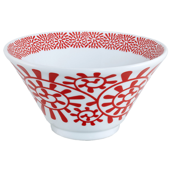 04090429 タコ唐草（ｲﾝｸﾞﾚｰｽﾞ） タコ唐草（赤）切立19㎝深丼 18.8×10.2㎝ 1200㏄ P.2 ￥4600（税抜）