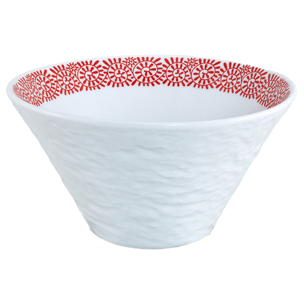 04091165 タコ唐草（ｲﾝｸﾞﾚｰｽﾞ） タコ唐草（赤）石目19㎝深ボール 18.6×10.2㎝ 1230㏄ P.2 ￥3800（税抜）