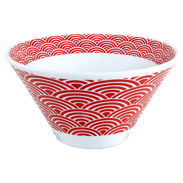 04121127 青海波（ｲﾝｸﾞﾚｰｽﾞ） 青海波（赤）19㎝深ボール 18.6×10.2㎝ 1230㏄ P.3 ￥4800（税抜）