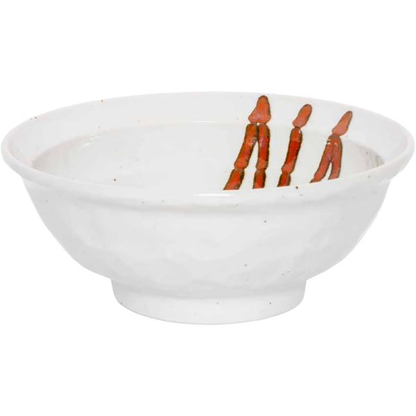 04550985 特選麺の器 30 鉄赤流し（白萩） 6.3ラーメン 19.5×7.2㎝ 1000㏄ P.183 ￥1200（税抜）