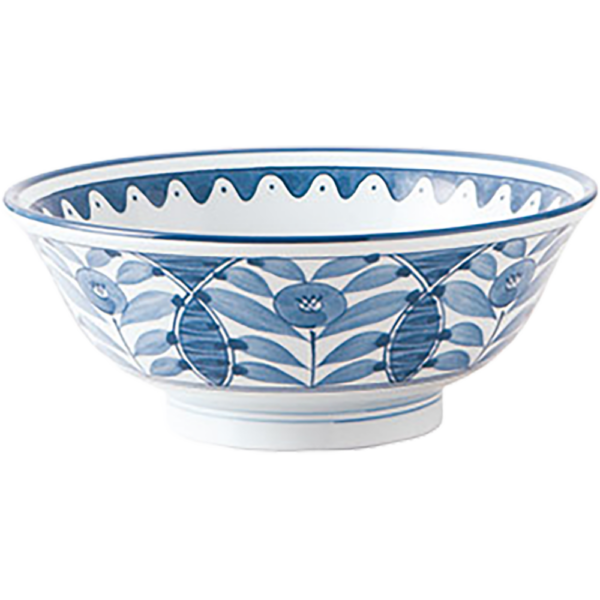 04680062 市松黒・オリエント オリエント 6.8高台丼 21.2×8.3㎝ 1360㏄ P.153 ￥1900（税抜）