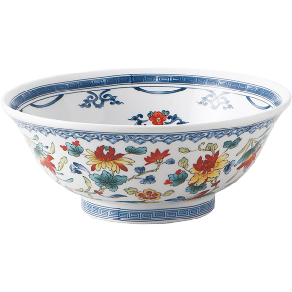 04790929 特選麺の器 21 花 6.3高台丼 21.2×8.3㎝ 1360㏄ P.174 ￥2800（税抜）