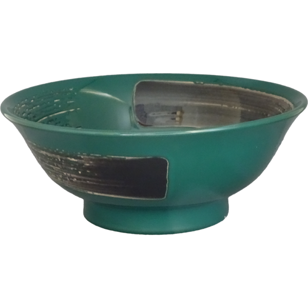 04830713 特選麺の器 26 黒刷毛モスグリーン 6.5反高台丼 20.2×8.2㎝ 1080㏄ P.179 ￥3000（税抜）