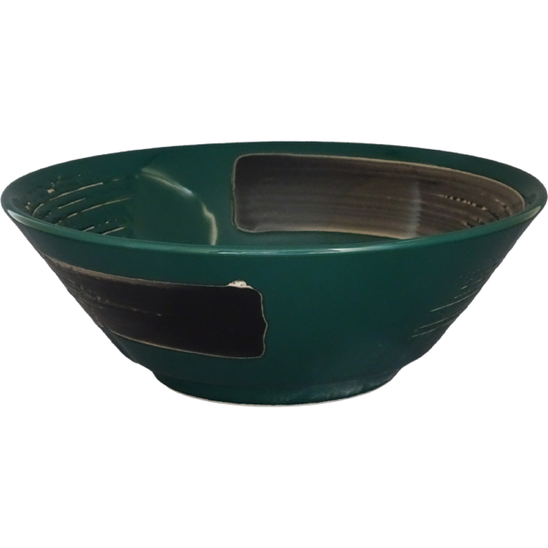 04830731 特選麺の器 26 黒刷毛モスグリーン 切立6.8丼 21.1×7.7㎝ 1000㏄ P.179 ￥2850（税抜）
